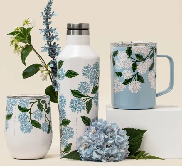 hydrangea-drinkware-corkcicle-rifle-paper-co | Samantha Nass