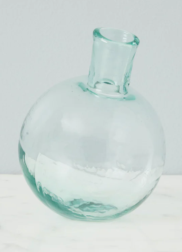 Spherical clear glass on sale vase